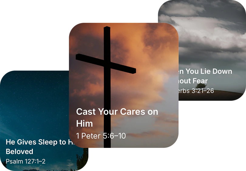 Meditation cards for rest, peace, and Scripture at night